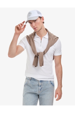 Pierre Cardin Erkek Ekru Tişört Basic 50325311-vr019
