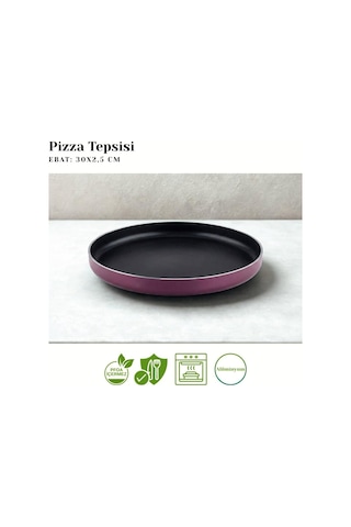 30 Cm Granit Pizza Tepsisi - Mürdüm Çok Renkli