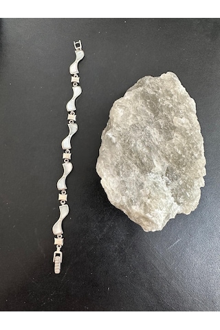 Sedef Taşlı Kadın Gümüş Bileklik 925 Ayar 11,21 Gram 17 Cm