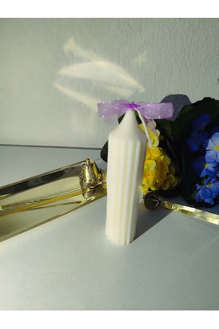 Tırtıklı Sütun Şamdan Mum