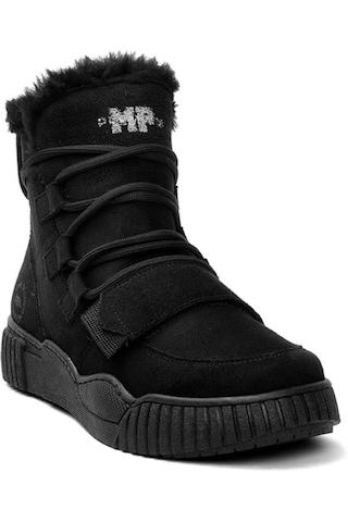 Mp 242-1876 Siyah Süet Kadın Bağcıklı Spor Bot Siyah Süet