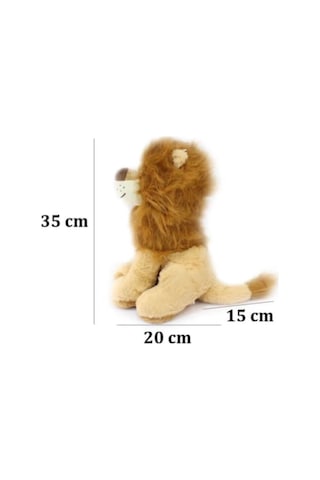 Sevimli Aslan Peluş Oyuncak İthal Organic Kumaş 35 Cm Hediyelik Uyku Arkadaşı Kahverengi