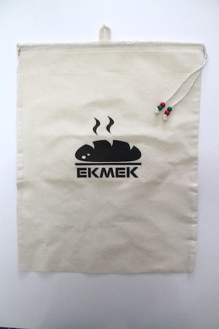 Büyük Boy Sıcak Ekmek  Baskılı Askılı Büzgülü Ekmek Torbası 50x40