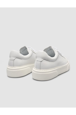Monamae %100 Hakiki Deri Beyaz Kadın Sneaker Beyaz