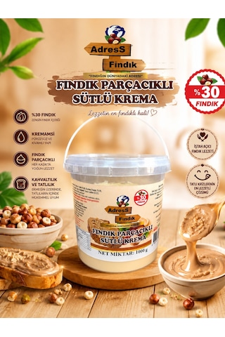 Adress Fındık Parçacıklı Sütlü Krema 1 KG