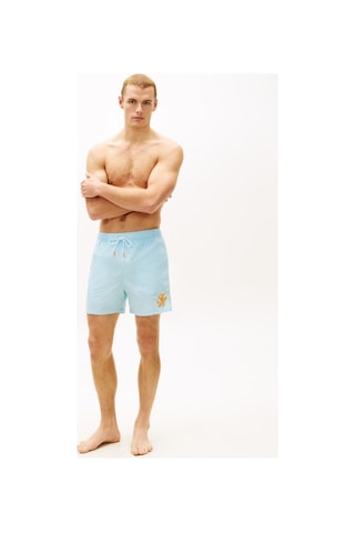 Tommy Hilfiger Medıum Drawstrıng Ithaca Scrıpt Erkek Mavi Deniz Şortu - Um0um03750-16056