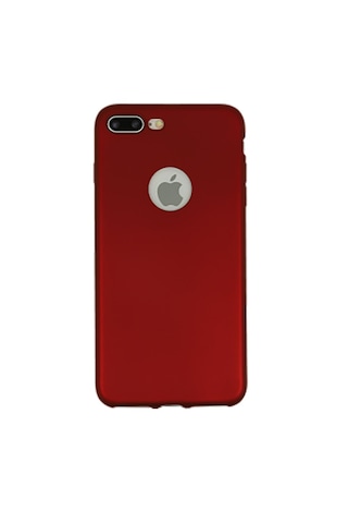 Apple Uyumlu iPhone 7 Plus Telefon Kılıfı 2 Adet Bordo Esnek Silikon Kılıf Bordo Kırmızı