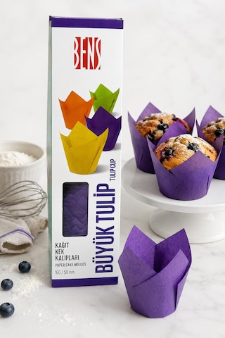 Kademeli Tulip Mor Muffin Kapsülü 200 Adet