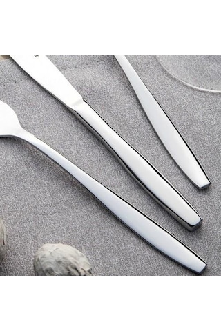 Nehir Sahra 12 Adet Sade Tatlı Bıçak Gri