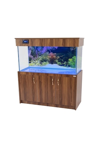 Kanki Pet Ceviz Mdf Mobilyalı Akvaryum 150x50x60 Cm 450 Lt - 110w Led & Dijital Göstergeli