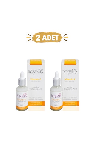 Rosemix - 442 - - Vitamiv C Serum Kolojen-hyalüronik Asit 30 Ml - 2 Adetlik - Shophnrl - Set Ürün