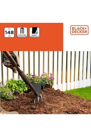 Black&decker Bxgtto7009 Bahçe Çapası Ve Tırmık 148 Cm Siyah-turuncu