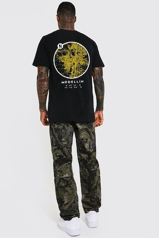 Gang Serıes Erkek Siyah Oversize Medellin Baskılı T-shirt Siyah-65748