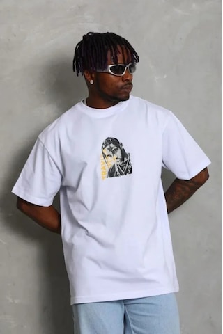 Modi Erkek Baskılı T-shirt Kısa Kol Bisiklet Yaka Regular Fit Rahat Kalıp Günlük Tişört - Beyaz - Mymg185495