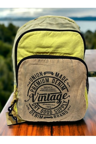 Kaliteli Vintage Disayn Sırt Gezi Çantası New Patchwork 5017 Koyu Kahverengi