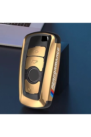 Bmw Anahtarlık Parlak Gold Şık Tasarım Kumanda Kabı Bmw Keychain, Shiny Gold, Stylish Design Remote Control Case