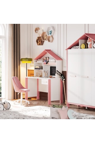 Meltem Kids Cozy Pembe Çocuk Odası Çalışma Masası Pembe