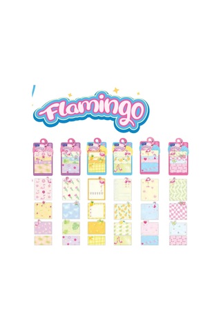 Flamingo Yapışkanlı Not Kağıdı Seti, 80 Yaprak, Renkli, Model 2216
