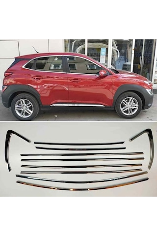 Hyundai Kona Cam Çerçeve Kromu Komple Nikelaj Seti 2018+ Sonrası