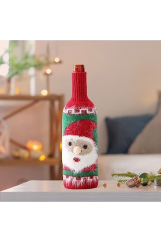 Pazly Yılbaşı Yapımı Suntek Şişesi Şarap Noel-baba Kapağı, El Bg
