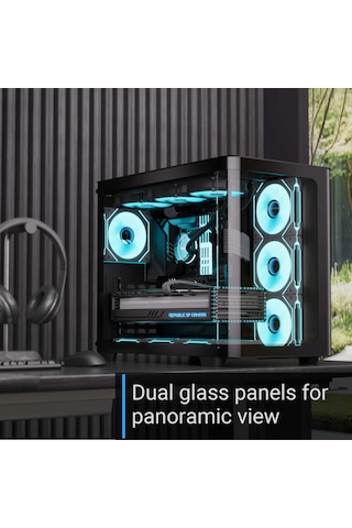 Aerocool P300c 3x12cm Mirror A-rgb Fanlı, Panoramik Tempered Pane