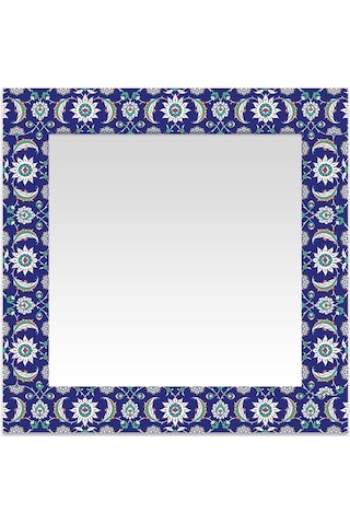 Hatayi Kare Dekoratif Ayna Mavi