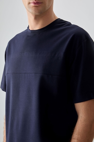 Air Jones Tommy Life Lacivert Pamuklu Kalın Yumuşak Dokulu Oversize Fit Basic Erkek T-shirt - 88378 Lacivert
