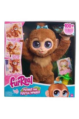 Giochi Presiozi Sesli Ve İnteraktif Furreal Yavru Maymun Fıstık 40 Cm Fur06000 Kahverengi