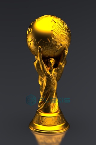 Flexıs Dünya Kupası Maketi 36.5 Cm Dev Boy Gold Kaplama