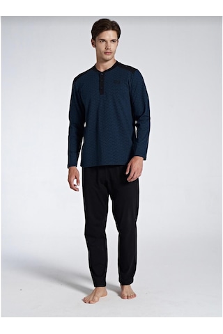 Pijadore Erkek Siyah Viskon Uzun Kollu Pijama Takımı 1747 Siyah