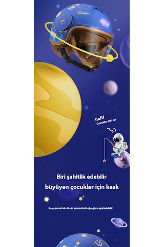 Eternal Luck Yeni Ulusal Standart A Sınıfı Çocuk Motosiklet Kaskı - Açık Mavi