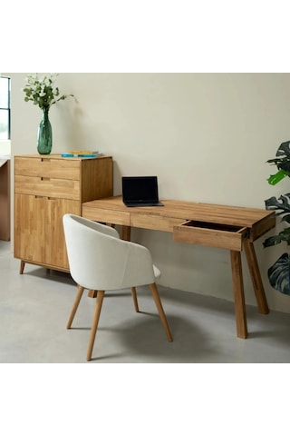 Nordic Basic Model Masif Ahşap Çalışma Masası Ceviz