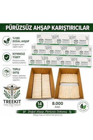 14 Cm Ahşap Çay Karıştırıcı 8.000 Adet Tek Kullanımlık Doğal Tahta Karıştırıcı Kafe, Restoran, Çay Ocağı Ve Ofisler İçin Ekonomik Paket Açık Ahşap