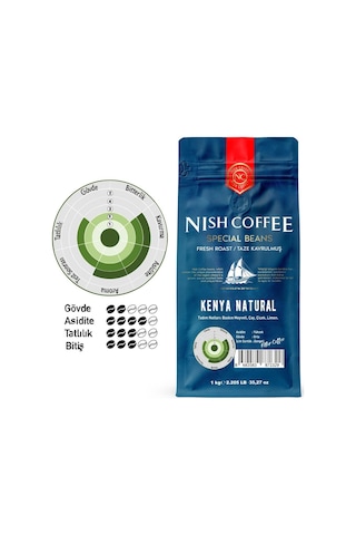 Nish Filtre Kahve Kenya Natural 1 KG