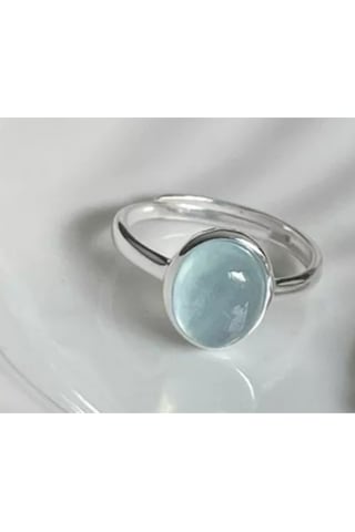 925ayar Gümüş Mavi Kristal Taşlı Minimalist Ayarlanabilir Yüzük