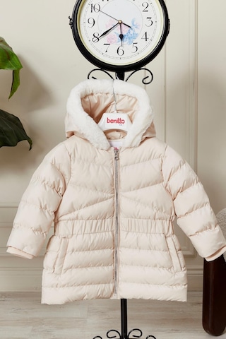 Benitto Kids Kız Bebek Kapüşonlu Kışlık Mont 51333 Bej