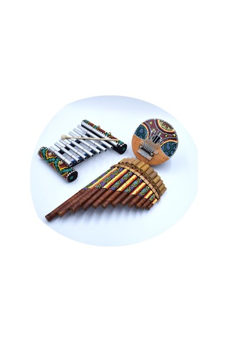 Müzik Aleti Seti Üçlü Ksilofon Kalimba Pan Flüt Çocuk Bebek
