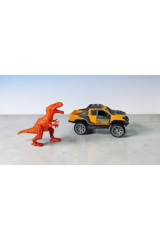 Kafesli Dinozor Çekici Oyuncak Araba Çekici Toplam Boyut:47 Cm Çok Renkli