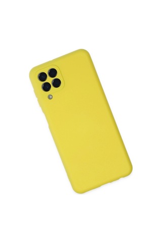 Samsung Galaxy M33 Kılıf Nano İçi Kadife Silikon - Sarı Düz Renkli