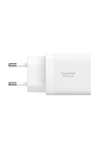 Spigen 47w Usb-c 2 Port Mini Hızlı Şarj Aleti Samsung Uyumlu Pps 2.0 / Gan Destekli Akım Korumalı Type-c Ach08707