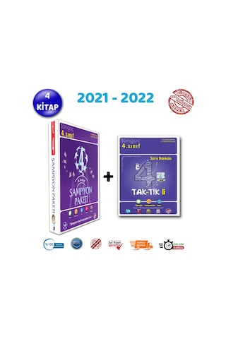 Tonguç 4. Sınıf Şampiyon Paketi Taktikli Soru Bankası Set 4 Kitap