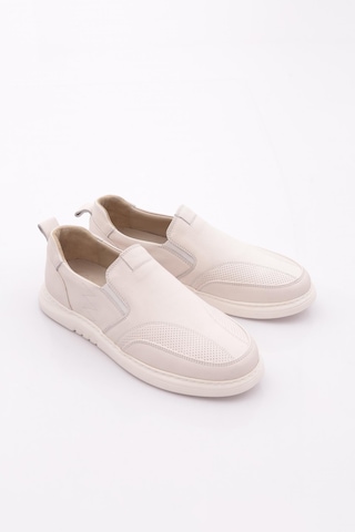 Dgn 6151 Erkek Yani Lastikli Sneaker Ayakkabi Kırık Beyaz