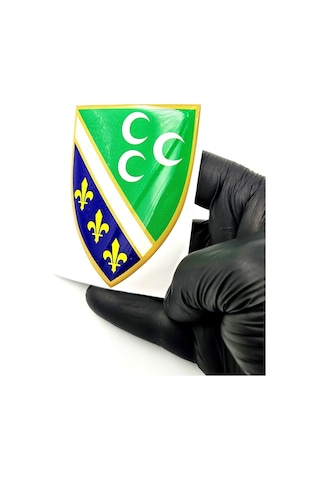 Damla Sticker Boşnak Arma Sancak Logo Sticker - Bosna Sancak Logo Sticker Damla