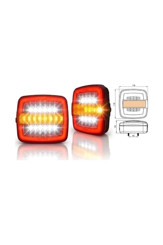 2 Adet Kare Neon Stop Lambası 4 Fonksiyonlu 12-24V