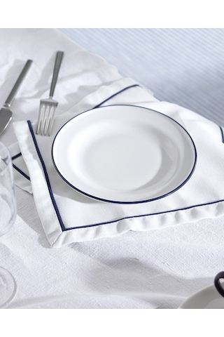 Madame Coco Retro 4'lü Pasta Tabağı Seti - Mavi/beyaz Çok Renkli