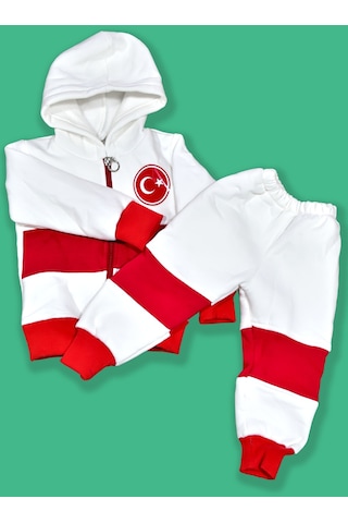 Papatya Silver 925 Ayar Gümüş Mavi Ayaklı Isimli Bebek İğnesi + Türkiye Armalı Kapişonlu Bebek Eşofmanı Altın