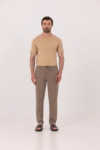Sabri Özel Kahve %100 Pamuk Bisiklet Yaka Düz Renk Basic T-shirt