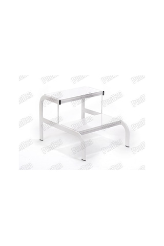 Eskabo Oval Metal Gövdeli İki Basamaklı Merdiven-beyaz Labortech-4204