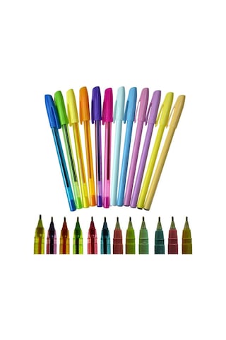 Mynote Line Ball 1.0 Mm 12'li Renkli Çok Renkli