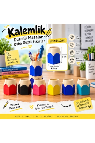 Kalemlik Renkli Kurşun Kalem Tasarımlı, 3d Baskı Turuncu
